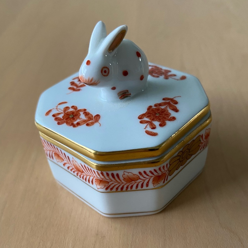Herend Porcelain Rabbit/Bunny Box